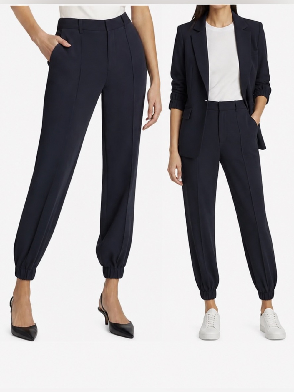 CINQ A SEPT Tabitha Women’s Crepw Navy Dress Jogger Pants Size 4 (like 6)